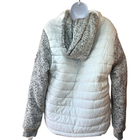 Sz Large Aeropostale White Gray Hooded Jacket - Picture 4 of 7
